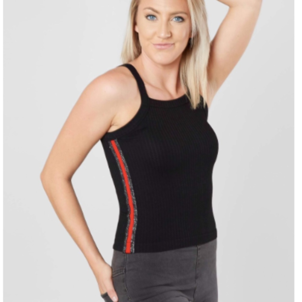 Suzette textured tank top - OS - Black